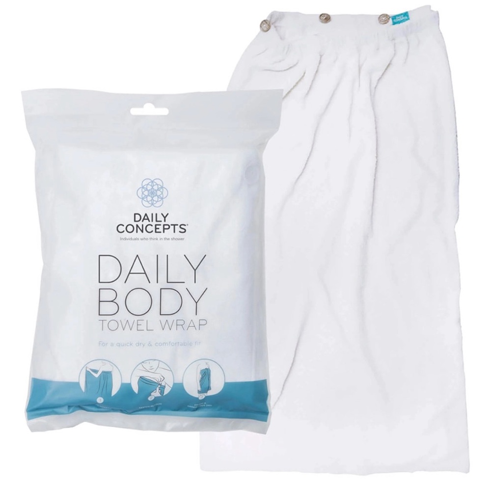 Daily concepts body towel wrap brand new white